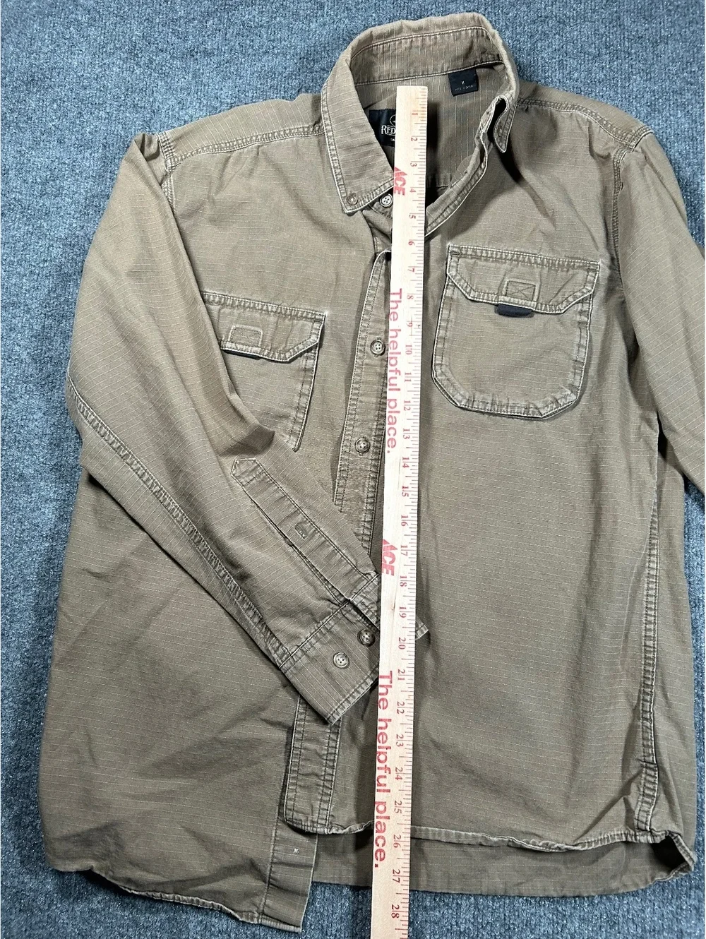 RedHead Men's Long Sleeve Button-Up Shirt in Tan, Size M